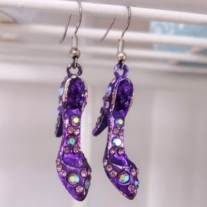 Purple Shoe Pierced Earrings